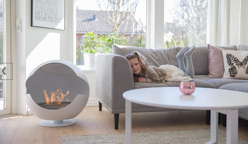 Globe ambiente chimenea bioetanol globe blanco Vauni