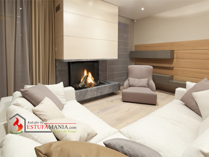 Chimenea de gas abierta a 3 lados modelo Monroe de Planika, del catálogo 2021