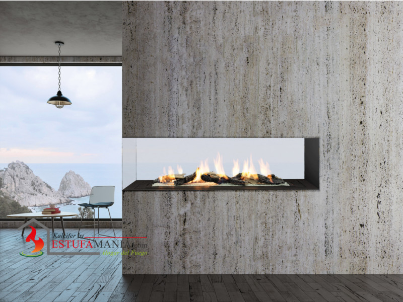 Divisor de Ambientes chimenea moderna de gas