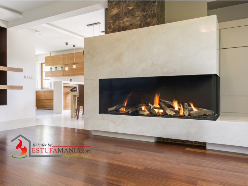 Valentino FR fabricante PLANIKA Chimenea a Dos cara Frontal y lateral Derecho